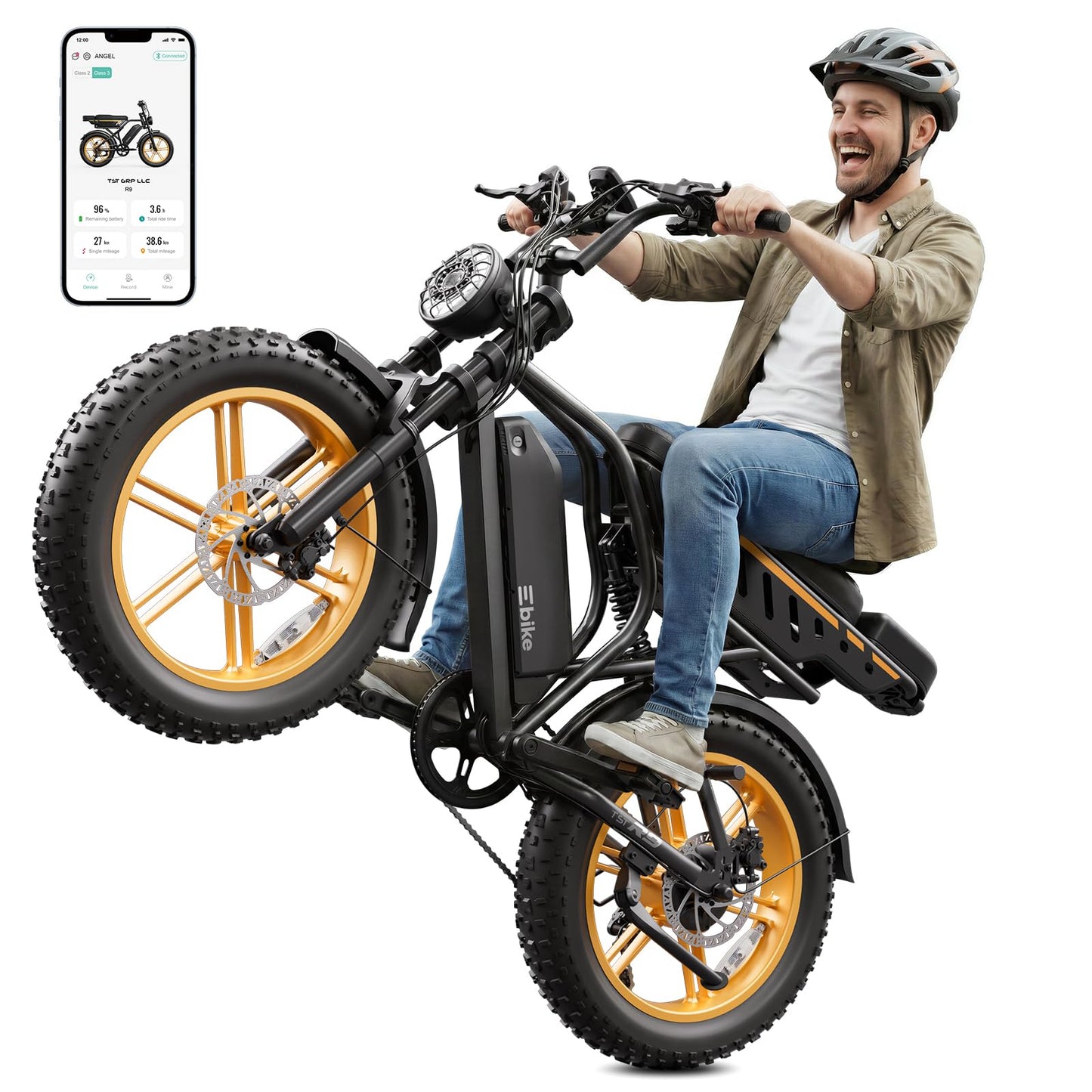 Electric Bike for Adults, Peak 1500W Motor Retro E Bike, Range 65/120Miles, 48V 15Ah Removable Battery, 20"x4" Fat Tires, Full Suspension, APP Control, Off-Road Ebike for City Commuting
