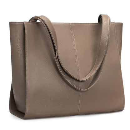 befen Genuine Leather Tote Bag for Women Work, Women's Leather Shoulder Bags Purses Satchel Handbags with Laptop Compartment