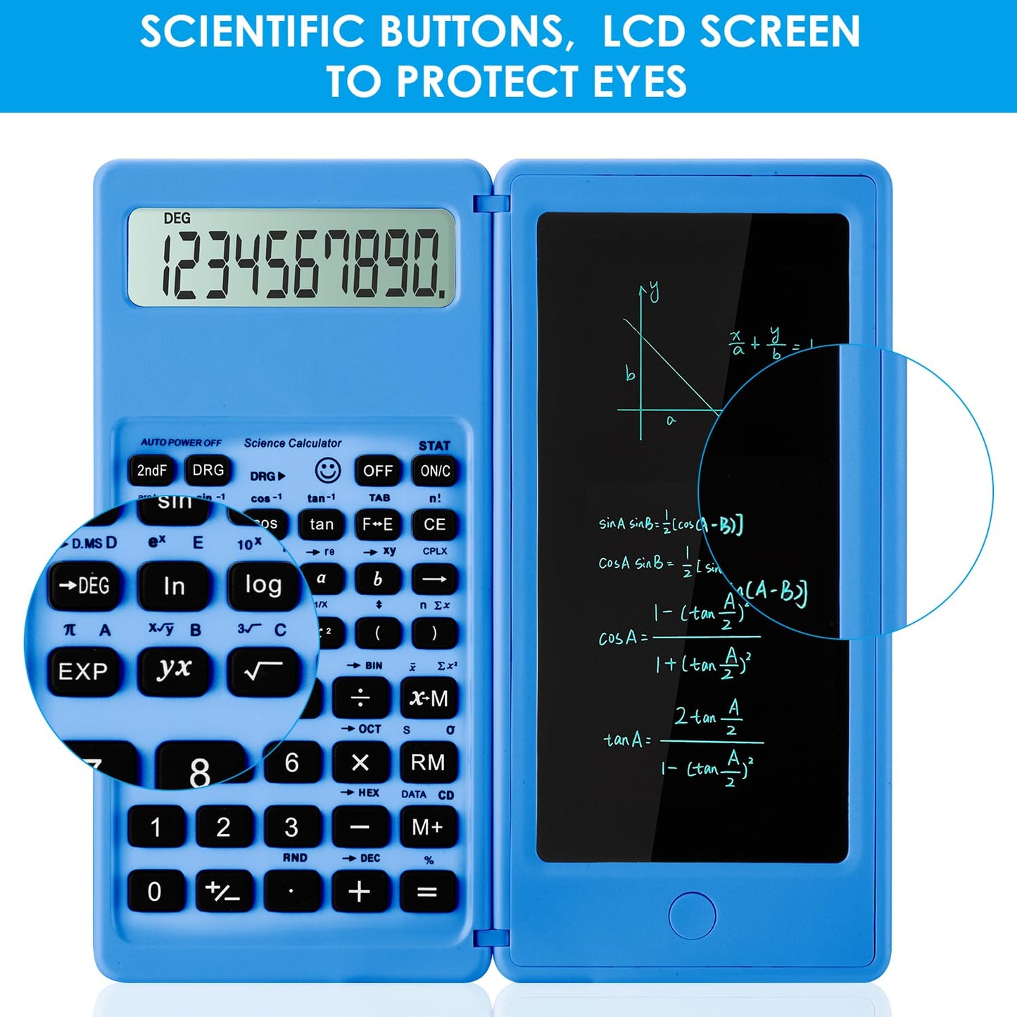 IPepul Scientific Calculators for Students, 10-Digit Large Screen, Math Calculator with Notepad, Classroom Must Haves for Middle High School Supplies & College (Black)