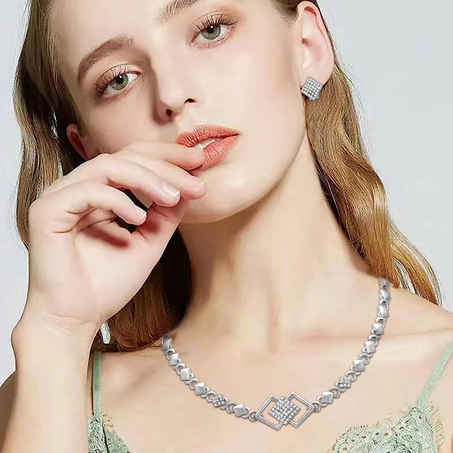 SYHOL Gold Jewelry Sets for Women 18K Gold/Silver Filled Jewelry Necklace Set Wedding Bridal Fashion Jewelry Sets Women Accessories Bracelets Earrings and Rings Sweetheart Gifts
