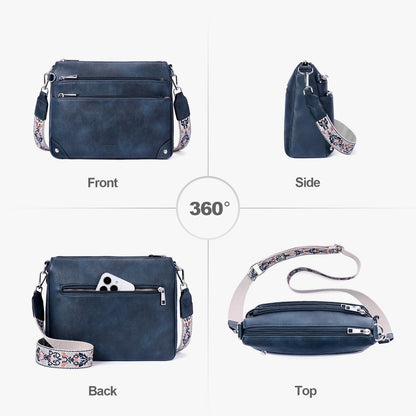 Crossbody Bags for Women Rfid Travel Crossbody Purses Leather Handbags Medium Shoulder bag with Adjustable Strap