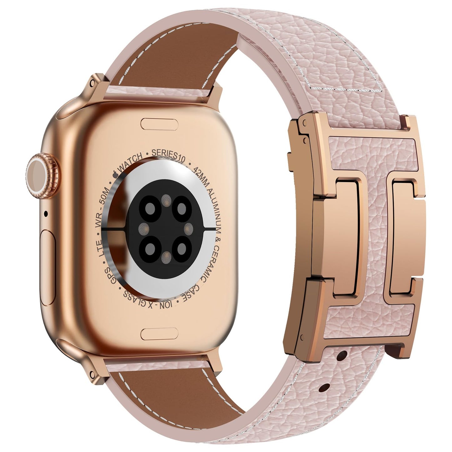 Leather Magnetic Watch Band Compatible with Apple Watch Ultra Band 49mm 46mm 45mm 44mm 42mm 41mm 40mm 38mm Replacement Strap for Women Men iWatch Ultra 3/2/1/SE3/Series 11/10/9/8/7/6/5/4/3/2/1