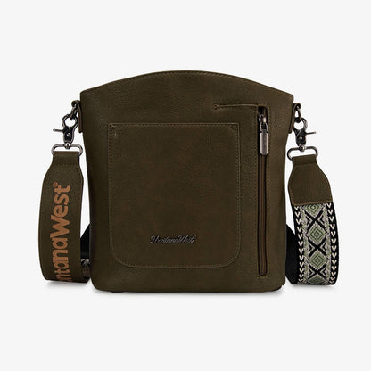 Montana West Multi Zip Pocket Crossbody Bag With Guitar Strap