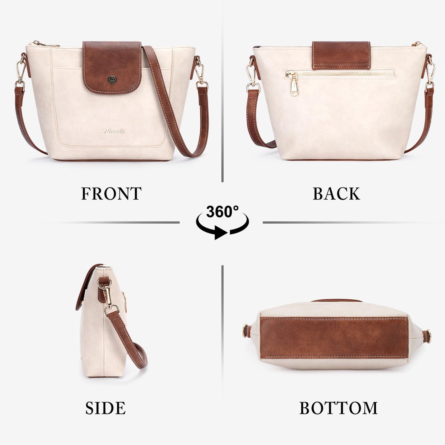 Crossbody Purses for Women Vegan Leather Small Crossbody Bags with Adjustable Strap Lightweight Travel Shoulder Bag