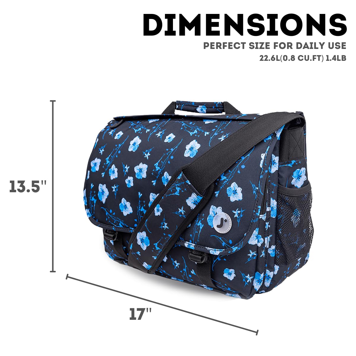 J World New York Thomas Laptop Messenger Bag for Women & Men. Kids Computer Bookbag