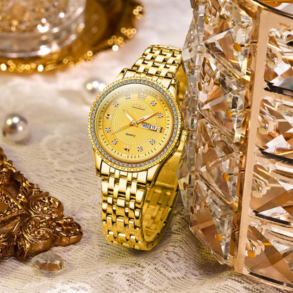 OLEVS Watches Women with Date Silver Stainless Steel Luxury Ladies Watches with Small Writs Diamond Watches for Women Waterproof Elegant Dress Quartz Analog Women's Wrist Watches Reloj de Mujer
