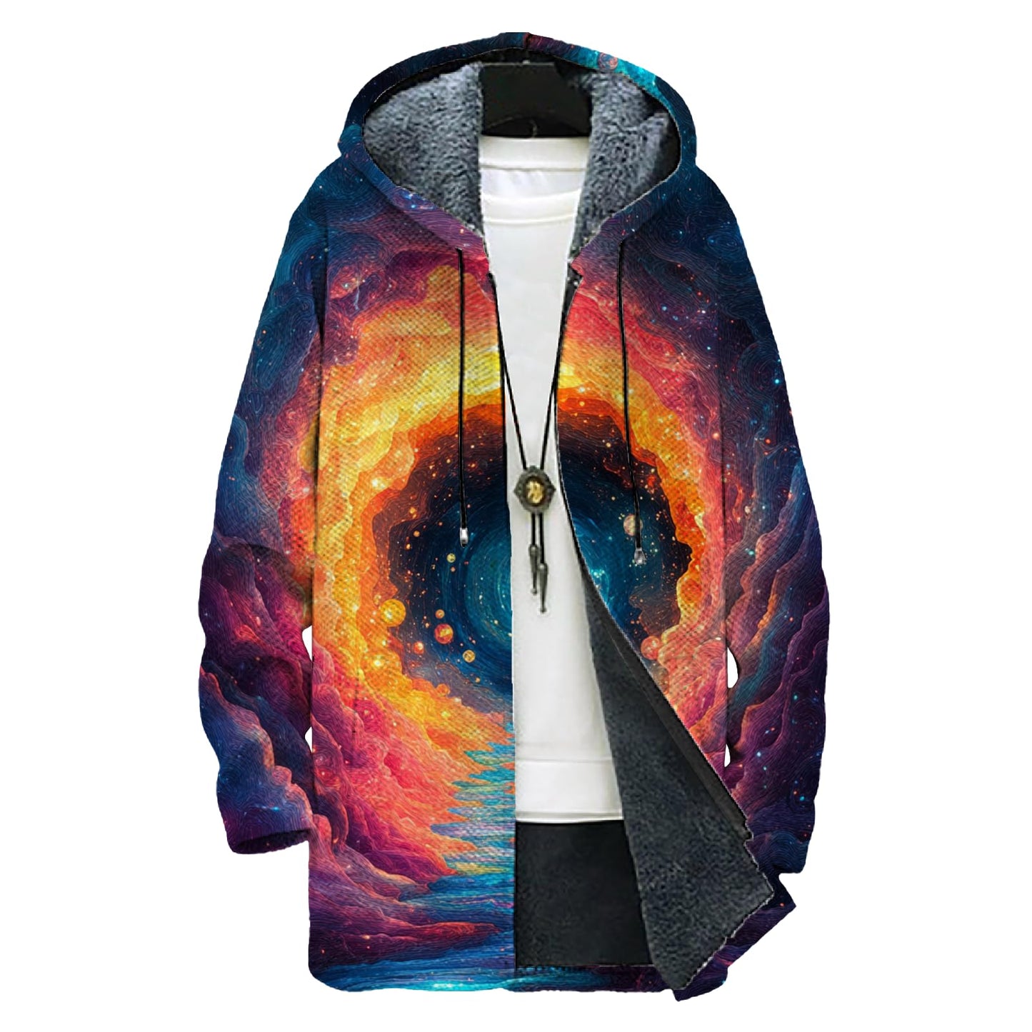 domirica Mens Hooded Cardigan Japanese Art Zip Up Long Sleeve Sweater Hoodie Dragon Print Coat with Pockets