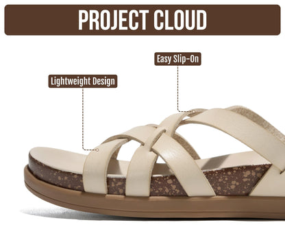 Project Cloud Summer Slides for Women 2026 with Plush and Soft Insole Womens Sandals Comfortable - Non-Slip and Lightweight Sandals Women Footwear