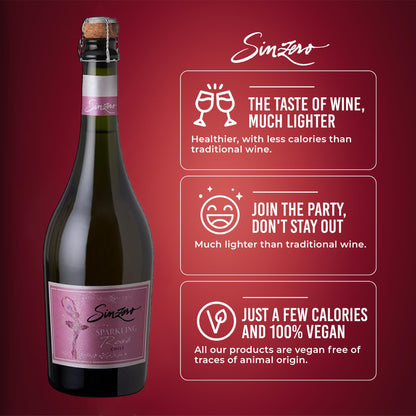 SINZERO - Cabernet Sauvignon - 750 ml 6 Pack - Non-alcoholic red wine - Aged in French oak for smooth rich flavor - Low calories, vegan friendly - Made in Chile