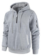 Leidowei Men's Hoodies Casual Pullover Hooded Sweatshirt Long Sleeve Quarter Zip Hoody Tops With Kangaroo Pocket