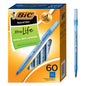 BIC Round Stic Xtra Life Assorted Ink Ballpoint Pens, Medium Point (1.0mm), 60-Count Pack of Bulk Pens, Flexible Round Barrel for Comfortable Writing, No. 1 Selling Ballpoint Pens