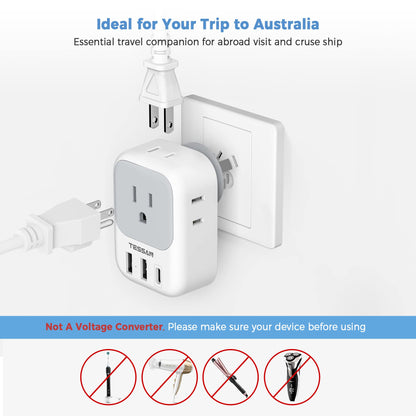 TESSAN 2 Pack European Travel Plug Adapter, Europe Power Converter
