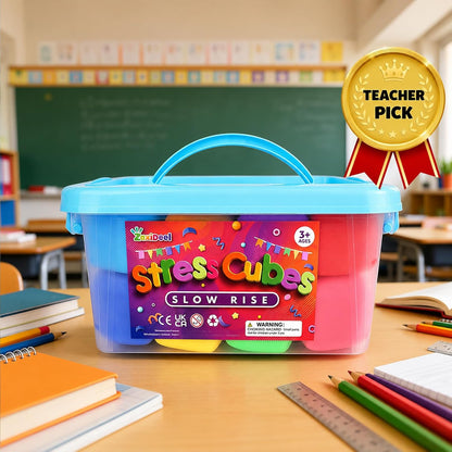 24 Pack Slow Rising Stress Cube, Large Size Dough Stress Balls Fidget Toys for Stress Relief, Pull Stretch Fidgets for Classroom Prize Box Toys, Classroom Reward for Student