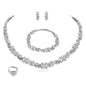 SYHOL Gold Jewelry Sets for Women 18K Gold/Silver Filled Jewelry Necklace Set Wedding Bridal Fashion Jewelry Sets Women Accessories Bracelets Earrings and Rings Sweetheart Gifts