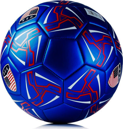 Western Star Soccer Ball USA - Official Match Grade Soccer Balls - Youth & Adult - Attractive and Durable Design - World Cup