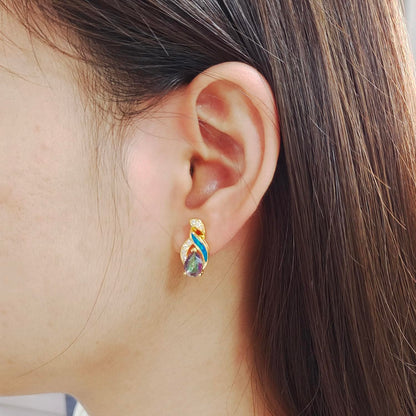 Jewelry Sets Australian Created Opal Necklace Earrings Jewelry for Mom