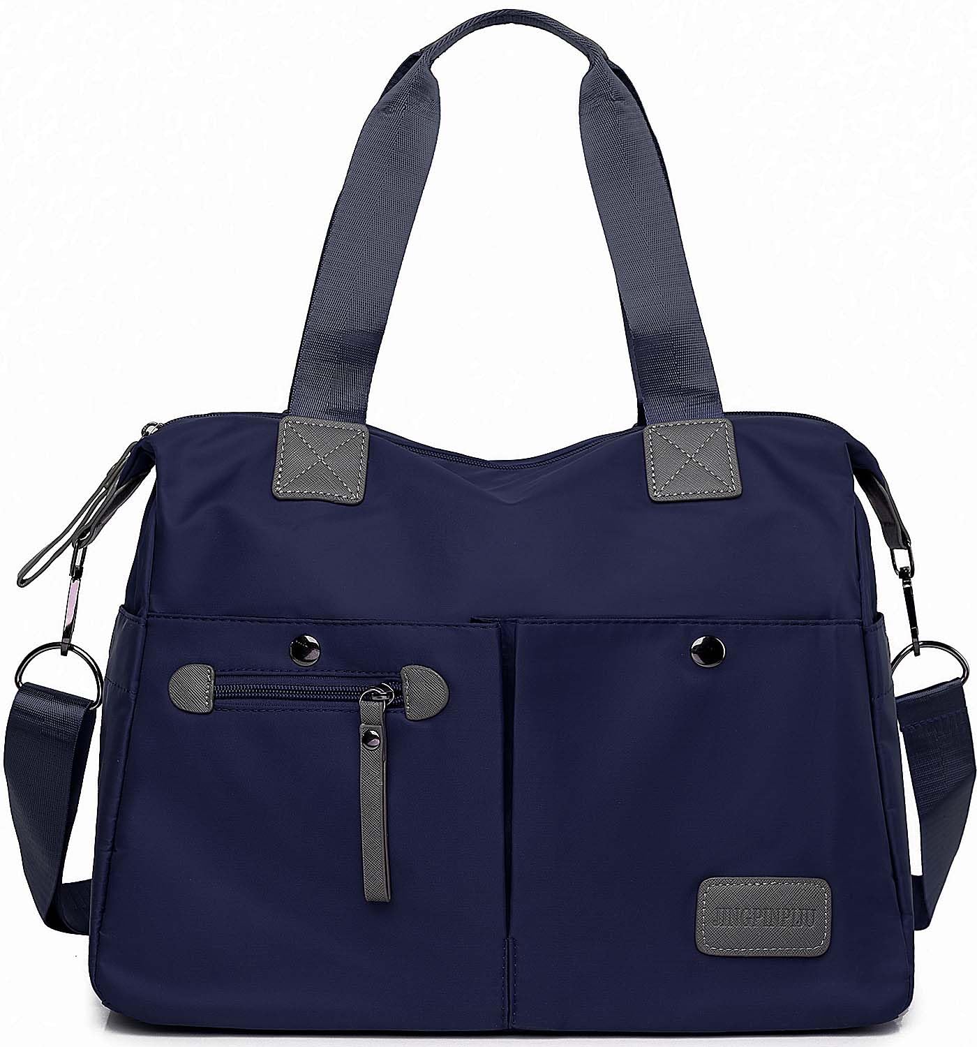 Tote Bag for Women,Multi Pockets Shoulder Handbag,Nurse Bag for Work,Large Cross body Purse,Fashion Nylon Top Handle Satchel