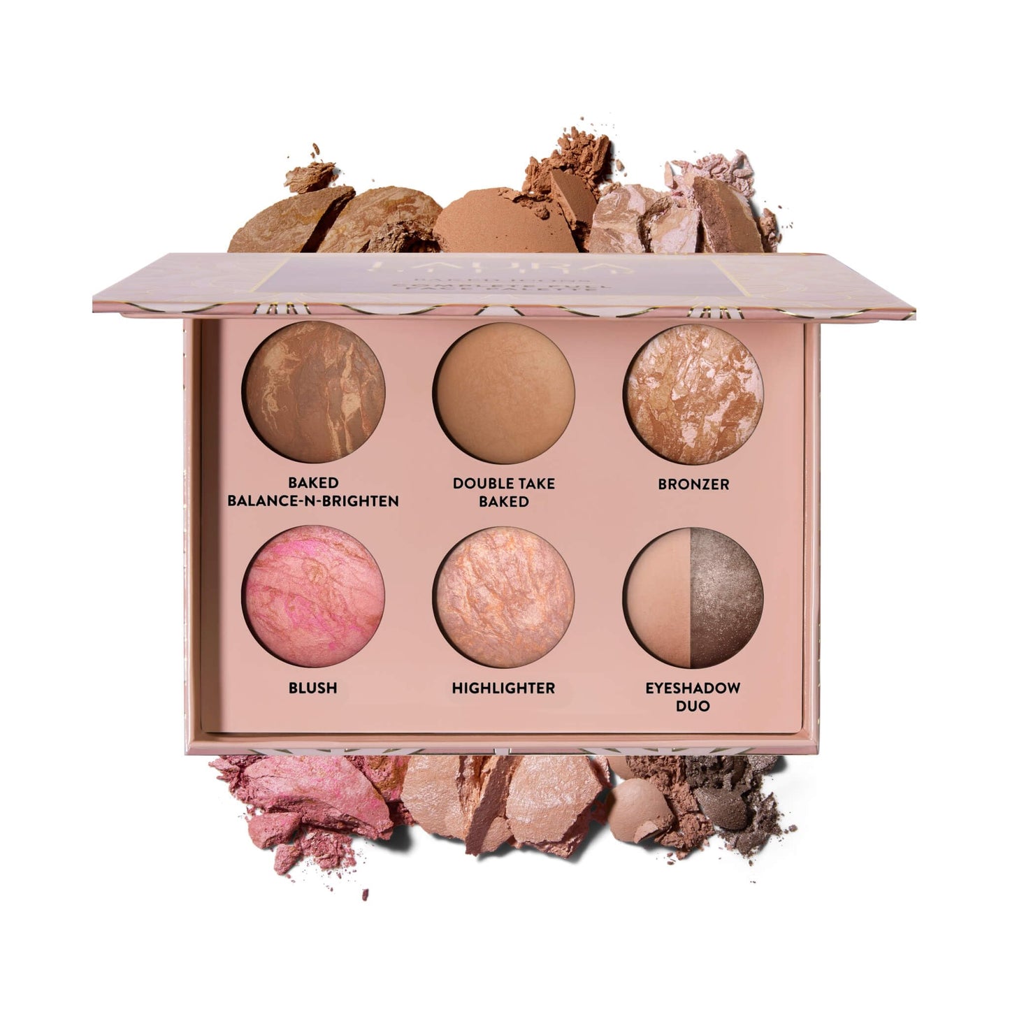 LAURA GELLER Baked Icons Complete Full Face Palette, Light | All-in-One Makeup Palette with Baked Foundations, Blush, Bronzer, Highlighter, Eyeshadows | Coverage for Mature Skin | Travel-Friendly