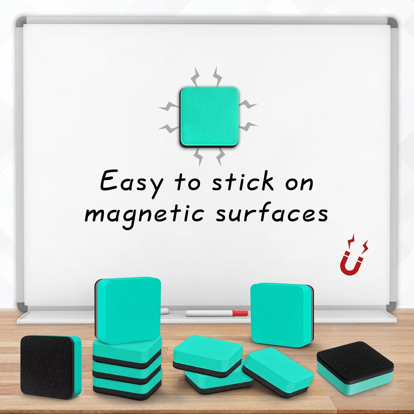 96 Pack Cube Dry Erase Erasers, Mini Magnetic Whiteboard Dry Erasers Chalkboard Cleaner Wiper for Classroom, School, Home, and Office Supplies