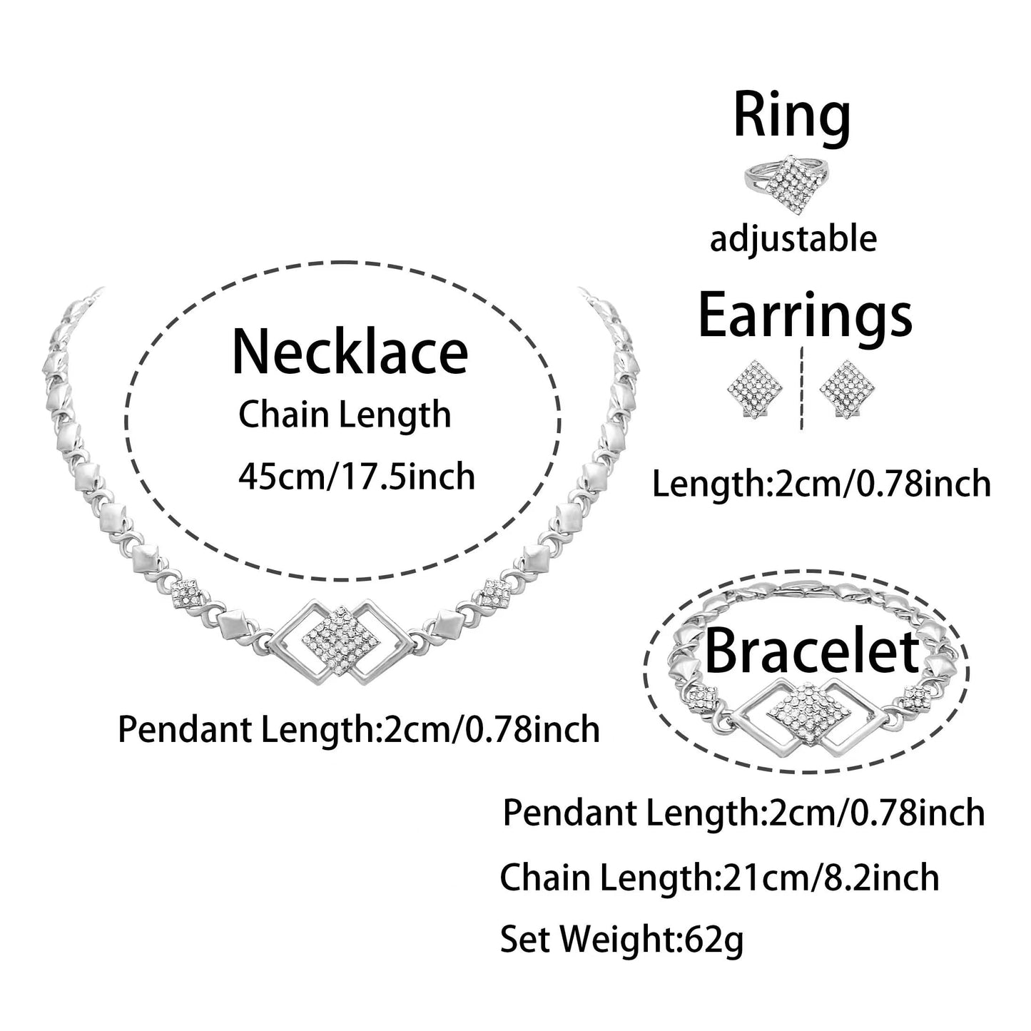 SYHOL Gold Jewelry Sets for Women 18K Gold/Silver Filled Jewelry Necklace Set Wedding Bridal Fashion Jewelry Sets Women Accessories Bracelets Earrings and Rings Sweetheart Gifts