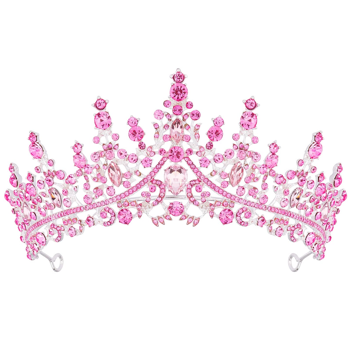 TOBATOBA Silver Wedding Crystal Tiaras and Crowns for Women, Bride Royal Queen Headband Princess Quinceanera Headpieces for Birthday Prom Pageant Party