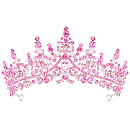 TOBATOBA Silver Wedding Crystal Tiaras and Crowns for Women, Bride Royal Queen Headband Princess Quinceanera Headpieces for Birthday Prom Pageant Party