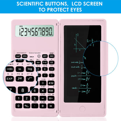 IPepul Scientific Calculators for Students, 10-Digit Large Screen, Math Calculator with Notepad, Classroom Must Haves for Middle High School Supplies & College (Black)
