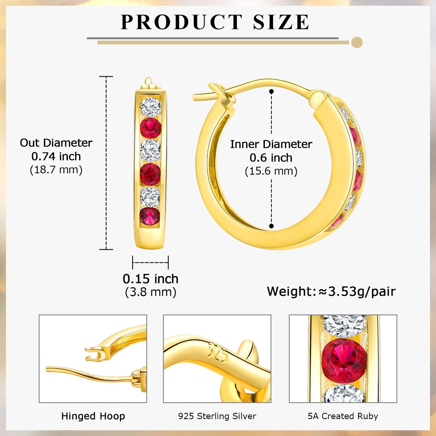 Channel Set Small Huggie Hoop Earrings Sterling Silver or 14K Gold Color,Lightweight Hypoallergenic CZ Diamond Chunky Hoop Earrings for Women