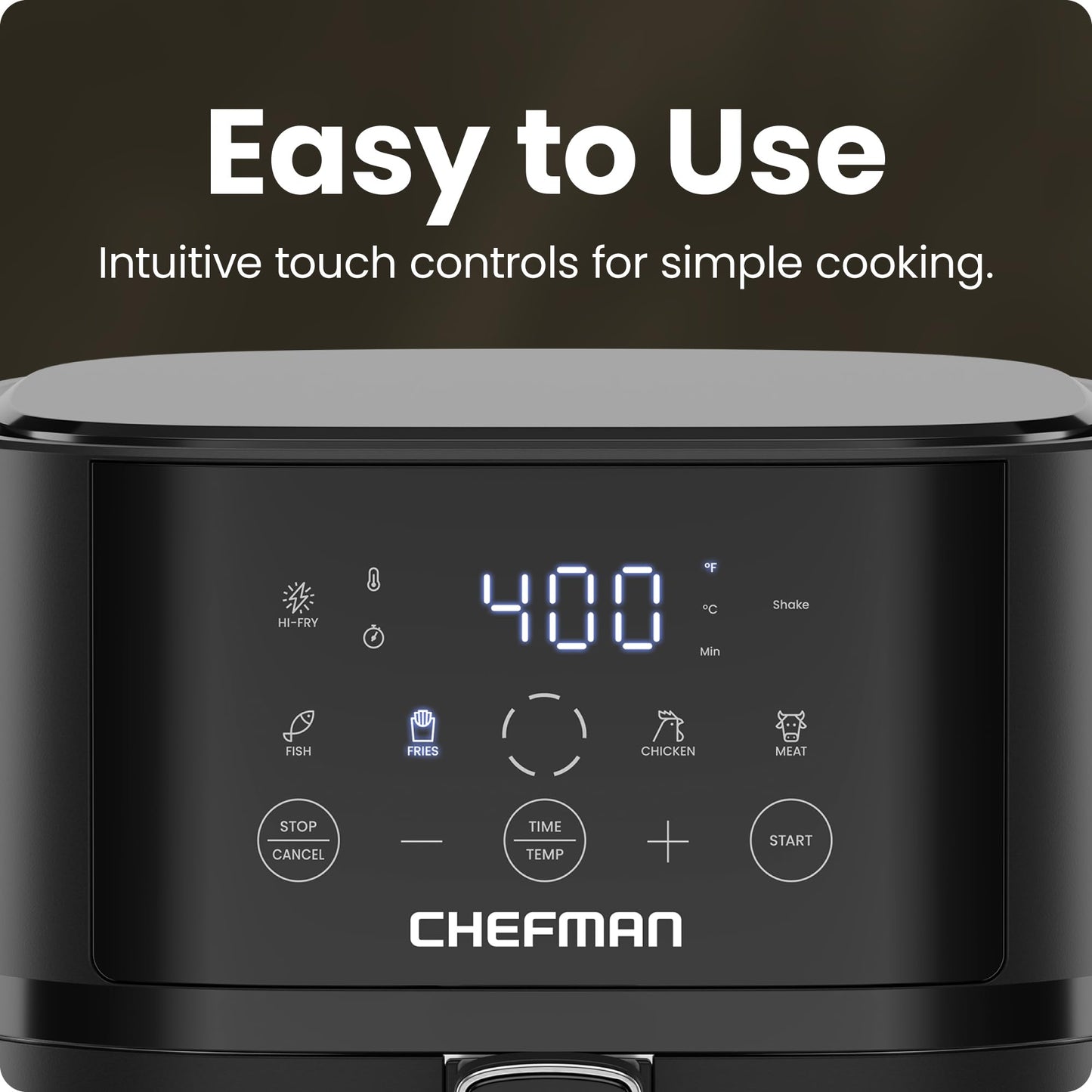 Chefman Air Fryer – 4 QT Compact Airfryer for Quick & Easy Meals, Features Hi-Fry Technology for Extra Crisp, Easy-View Window, Touch Controls with 4 Presets, Nonstick & Dishwasher Safe Basket - Black