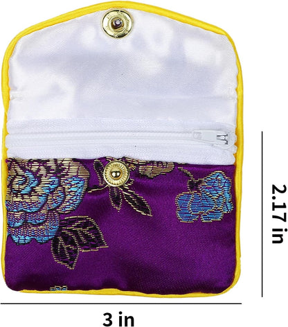 MorTime Jewellery Jewelry Silk Purse Pouch Gift Bags, Multiple Colors, Pack of 12 (Small)