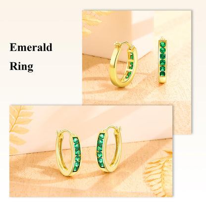 Channel Set Small Huggie Hoop Earrings Sterling Silver or 14K Gold Color,Lightweight Hypoallergenic CZ Diamond Chunky Hoop Earrings for Women