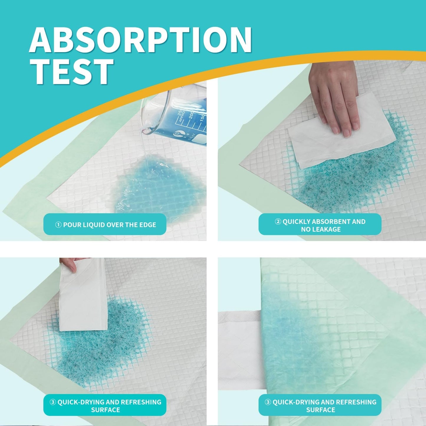 MILDPLUS Disposable Bed Pads 40"X40" 50pcs Extra Large Pee Pads for Incontinence 140 Gram Heavy Duty Super Absorbent Underpads Waterproof Chucks Pads for Adults, Elderly or Pets [100x100CM]