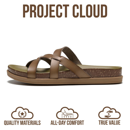 Project Cloud Summer Slides for Women 2026 with Plush and Soft Insole Womens Sandals Comfortable - Non-Slip and Lightweight Sandals Women Footwear