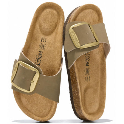 Project Cloud 100% Genuine Leather Sandals Women Dressy Beach Essentials Slides for Women Footwear - Lightweight with Memory Foam Insole Sandals for Women 2026 - Womens Slides