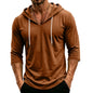 Mens Hooded 3/4 Sleeve Pullover Relaxed Fit Casual Lightweight Comfort Top