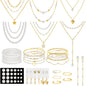 NEWITIN 69 Pieces Gold Jewelry Set for Women Fashion Costume Jewelry Gold Plated Necklace Bracelet Earrings Set for Women
