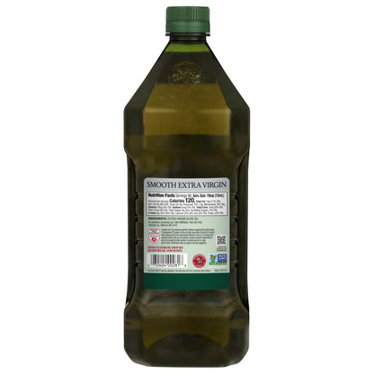 Pompeian Smooth Extra Virgin Olive Oil - 68 fl oz (2 L) First Cold Pressed Olive Oil for Cooking - Smooth Taste for Sauteing, Stir-Frying, and Baking - Value Size