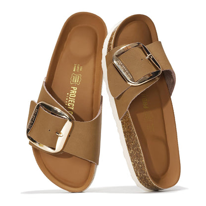 Project Cloud 100% Genuine Leather Sandals Women Dressy Beach Essentials Slides for Women Footwear - Lightweight with Memory Foam Insole Sandals for Women 2026 - Womens Slides
