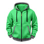 JOAU Men Casual Heavyweight Zip Long Sleeve Hooded Sweatshirt with Pockets | Fall Winter Thickened Warm Fashion Tops for Baggy Sweat Running Trendy Comfy Outdoor Travel Vacation Wear