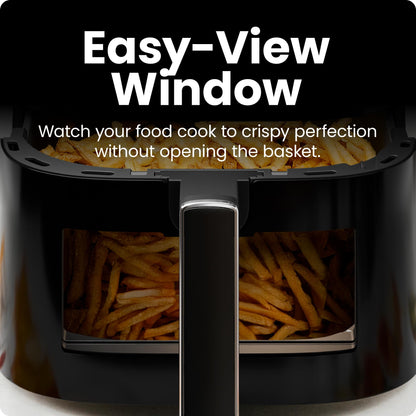 Chefman Air Fryer – 4 QT Compact Airfryer for Quick & Easy Meals, Features Hi-Fry Technology for Extra Crisp, Easy-View Window, Touch Controls with 4 Presets, Nonstick & Dishwasher Safe Basket - Black