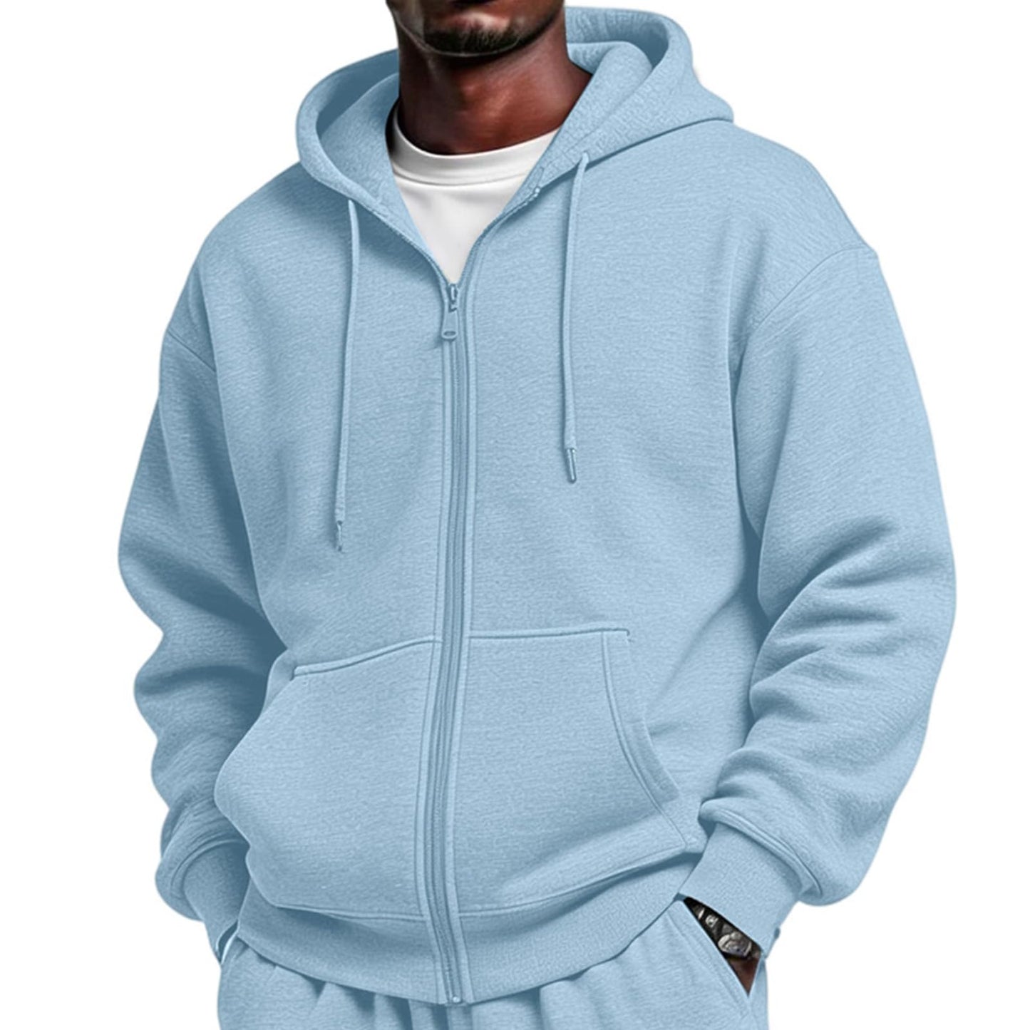 Full Zip Hoodies for Men Big And Tall Oversized Hooded Fleece Sweatshirt | Knit Open Front Cardigan, Zipper Jackets, Oversize, Streetwear, Basic Fit, Lightweight, Warm, Big and Tall, Hooded Sweatshirt