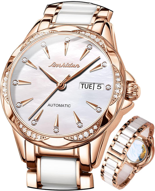 OLEVS Watches Women with Date Silver Stainless Steel Luxury Ladies Watches with Small Writs Diamond Watches for Women Waterproof Elegant Dress Quartz Analog Women's Wrist Watches Reloj de Mujer