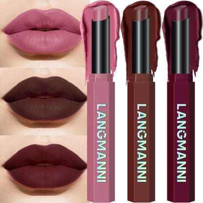 12Pcs Velvet Matte Lipstick Set, Nude to Dark Shades, Long-Lasting,Color A | Highly pigmented matte color, smooth creamy glide, waterproof wear, nude-to-dark tones, ideal for daily makeup or gifting