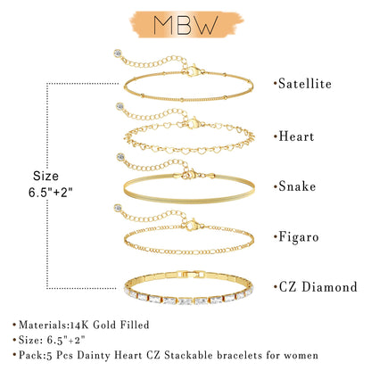 Dainty Simple Gold Bracelets for Women, Stackable Satellite Paperclip Lip Bracelet Set Tiny Lip Dot Chain Box Link for Handmade Gift Minimalist Cute Trendy Jewelry Gold Accessories for Women