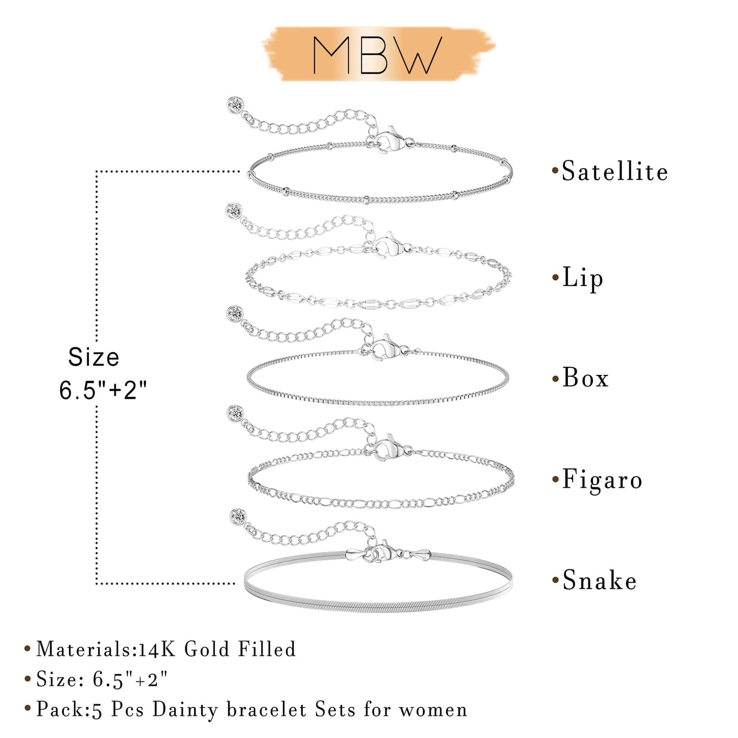 Dainty Simple Gold Bracelets for Women, Stackable Satellite Paperclip Lip Bracelet Set Tiny Lip Dot Chain Box Link for Handmade Gift Minimalist Cute Trendy Jewelry Gold Accessories for Women