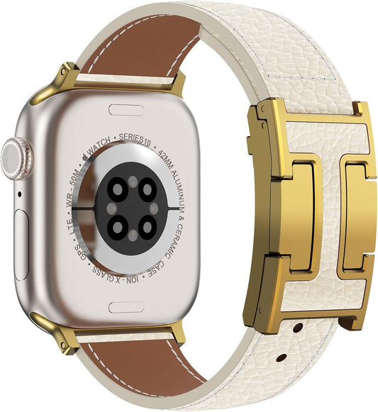 Leather Magnetic Watch Band Compatible with Apple Watch Ultra Band 49mm 46mm 45mm 44mm 42mm 41mm 40mm 38mm Replacement Strap for Women Men iWatch Ultra 3/2/1/SE3/Series 11/10/9/8/7/6/5/4/3/2/1