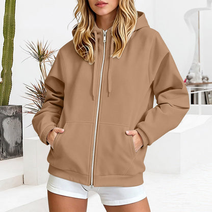 2026 Zip Up Hoodies for Women Fall Winter Casual Sweatshirts Zipper Oversized Lightweight Cute Jackets with Pockets