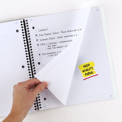 Five Star Advance Spiral Notebook + Study App, 5 Subject, College Ruled Paper, 8-1/2" x 11", 200 Sheets, Spiral Guard, Movable Tabbed Dividers, Black (73144)