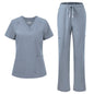 floralhue Scrubs for Women, V-Neck Straight Leg Pants with 12 Pockets | Slit Hem Cargo Pant Storage, Yoga Waistband, Water Resistance, For Nurses, Clinics, Long Shifts, Daily Medical Uniforms