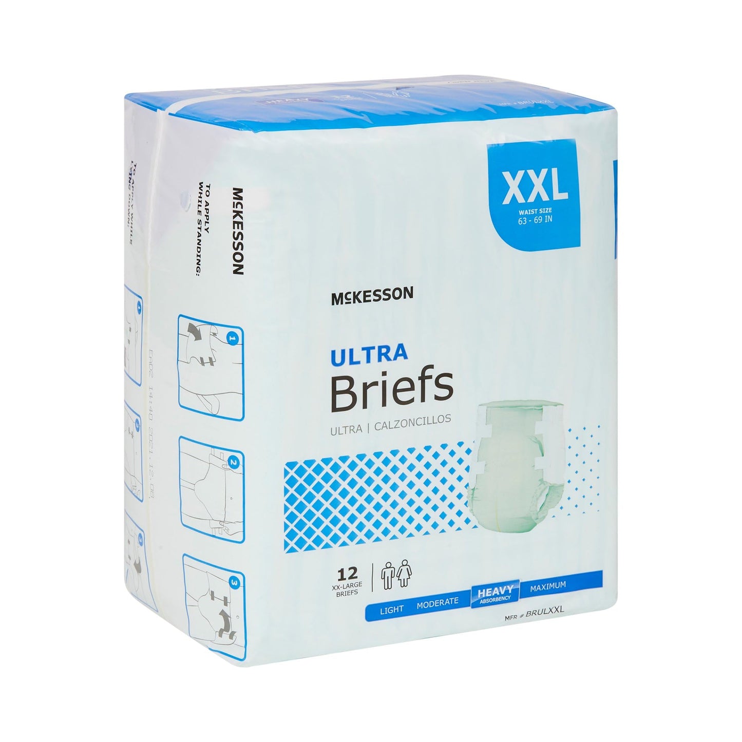 McKesson Ultra Briefs, [32 Count], 3XL, Up to 95 in. Incontinence Adult Diapers with Tabs, Heavy Absorbency, Unisex, Disposable, Elastic Leg Gathers and Contoured Fit for Men and Women